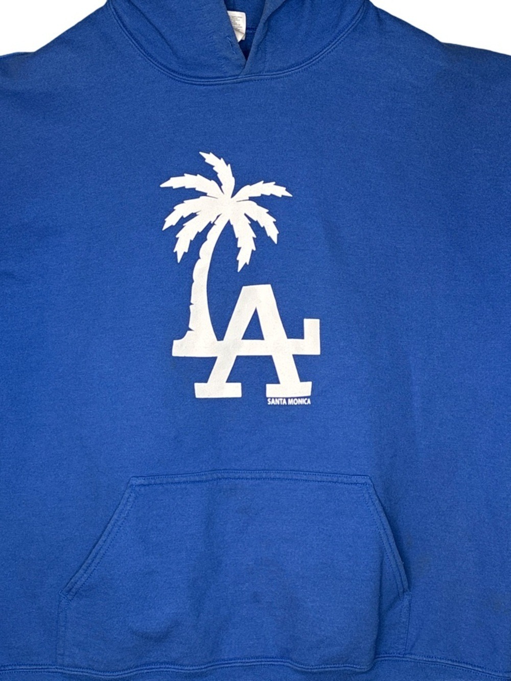Gildan Heavy Blend Royal Blue Hoodie LA Santa Monica Logo XL - Picture 4 of 7